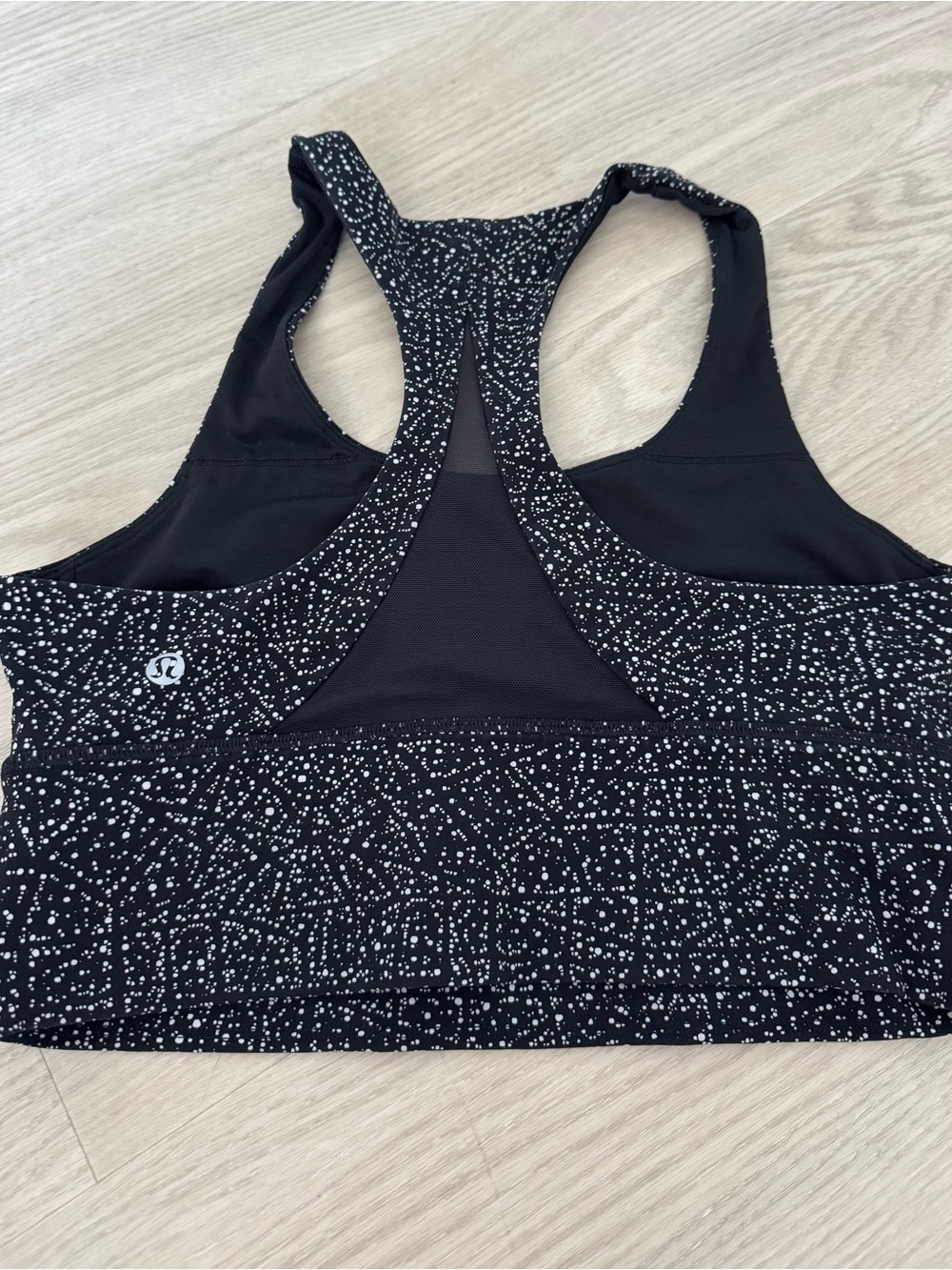lululemon athletica Black & White Speckled Racerback Sports Bra